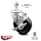Service Caster 4 Inch Phenolic Wheel Swivel 1/2 Inch Threaded Stem Caster with Brake SCC SCC-TS20S414-PHR-TLB-121315 - alternate 4